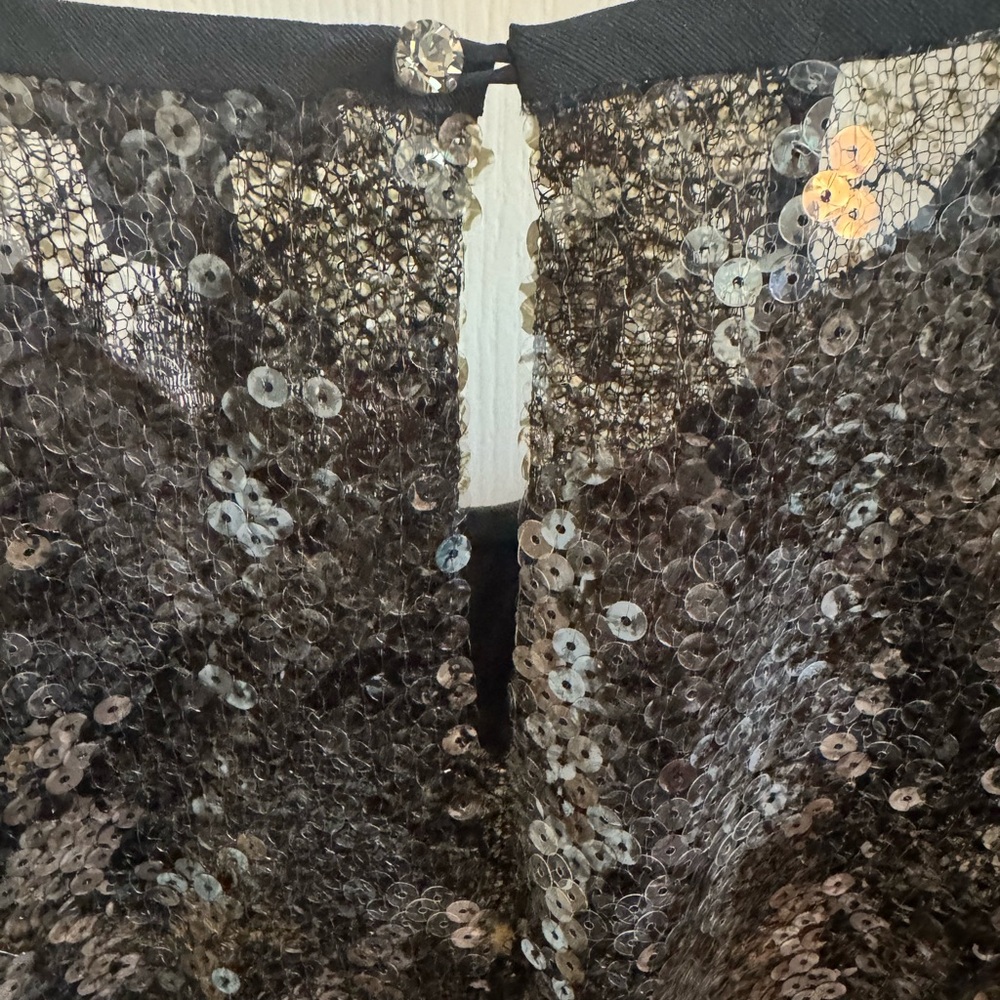 Louis Vuitton Gray/Black Sequin 3/4 Sleeve Blouse - Picture 6 of 8